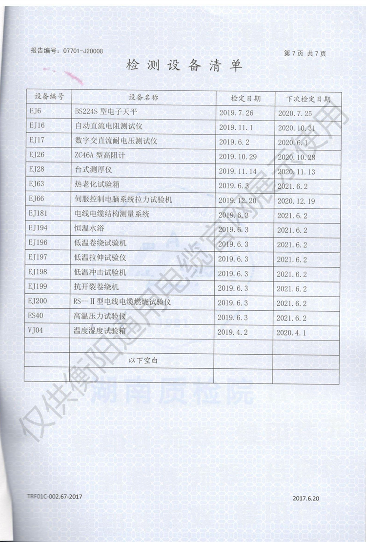 衡阳通用电缆